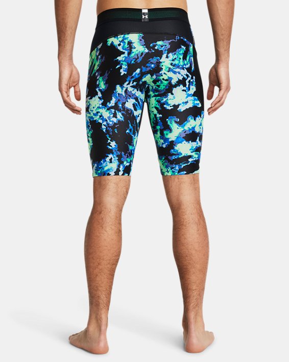 Men's HeatGear® Iso-Chill Printed Long Shorts, Green, pdpMainDesktop image number 1